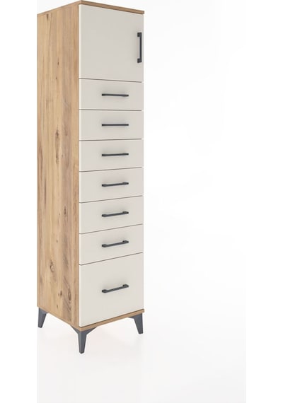 Hyperion Dolap Tek Raflı 7 Çekmeceli Tek Kapaklı 44x44x182 Ça... Çam Hyperion Dolap Tek Raflı 7 Çekmeceli Tek Kapaklı 44x44x182 Ça... Çam