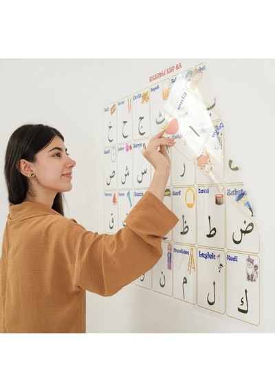 Buffer 100x150 Cm Statik Kağıt Elif-ba Öğrenme Tahtası Şeffaf