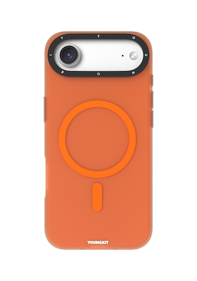 Apple Uyumlu iPhone 17 Air Kılıf M-safe Şarj Özellikli Youngkit Hidden Sand Serisi Kapak Turuncu Turuncu
