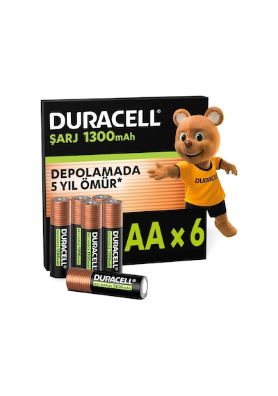 Duracell Şarj Edilebilir Aa Kalem Pil 6'lı Paket 1300 Mah
