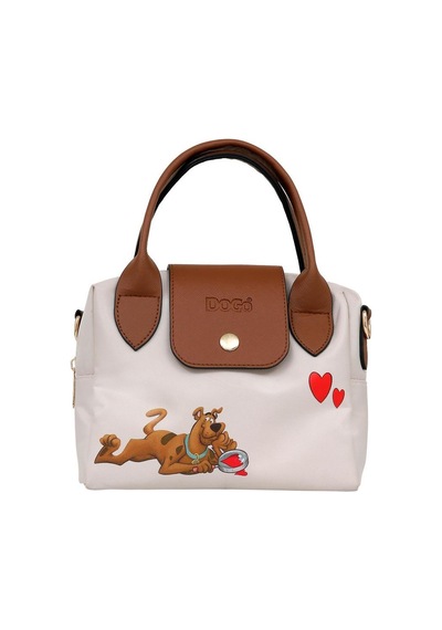 Dogo Kadın Vegan Krem Medium El Çantası - Warner Bros Scooby Doo Found Love Tasarım Multicolor