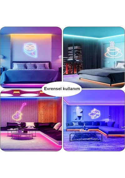 Zigzag Led Şerit Bant İkinci Nesil Neon Uygun Saf Beyaz 10 Metre Aydınlatma Işık Elastik Dayanıklı Bükülebilir Beyaz