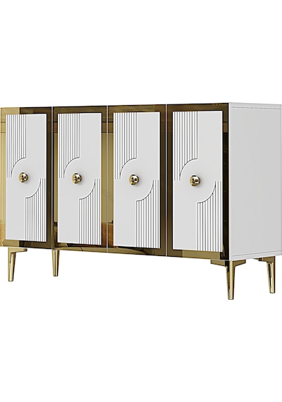 Ka1216bg Pega Konsol Ve Tv Sehpası Beyaz-gold 120cm