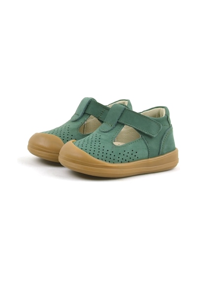 Rakerplus Hakiki Deri Cırtlı Anatomik Unisex Bebek Sandalet Yeşil
