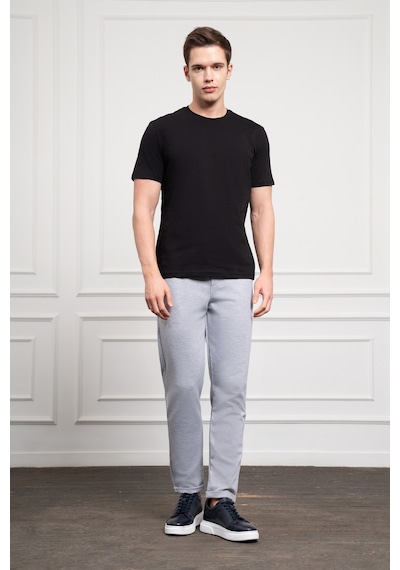 Erkek Siyah Basic Bisiklet Yaka Dynamic Fit Pamuk T-shirt 25yc018004001 Siyah Siyah