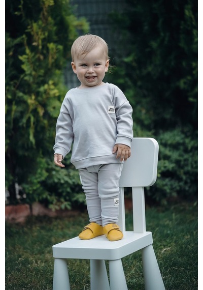Atlasyael Atlas&yael %100 Organik Pamuk Gots Organik Belgeli Bebek Oversize Sweatshirt - Gri