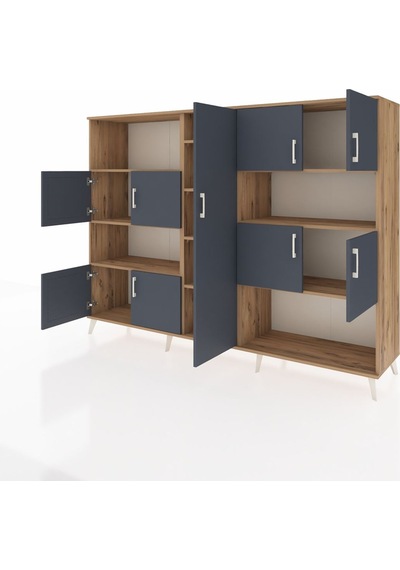 Hyperion Dolap 10 Raflı 9 Kapaklı 220x44x163 Çam-antrasit/çam Çam-antrasit/çam Hyperion Dolap 10 Raflı 9 Kapaklı 220x44x163 Çam-antrasit/çam Çam-antrasit/çam
