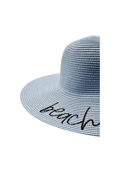 Tezzgelsin Kadın Beach Please Nakış İşlemeli Hasır Şapka Bebemavi Bebe Mavi