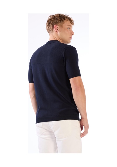 Dufy Lacivert Örgü Erkek Triko - Slim Fit Lacivert
