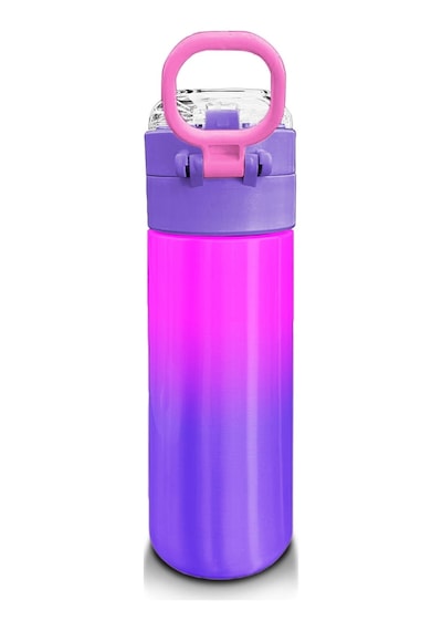 Coral High Kids Mor Renk Geçişli Desenli Pipetli Ve Direkt İçim Çelik Termos 500 Ml 31963 Mor - Yavruağzı