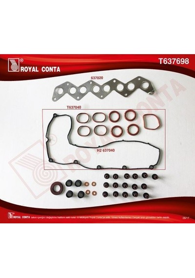 ROYAL T637698 ROYAL MOTOR TAKIM CONTA ÜST REINZ KEÇELI + S LASTI