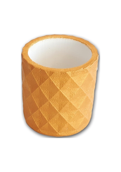 Gold Çiçek Saksısı Dekoratif Beton Küçük Saksı Mini Saksı Gold (Altın)