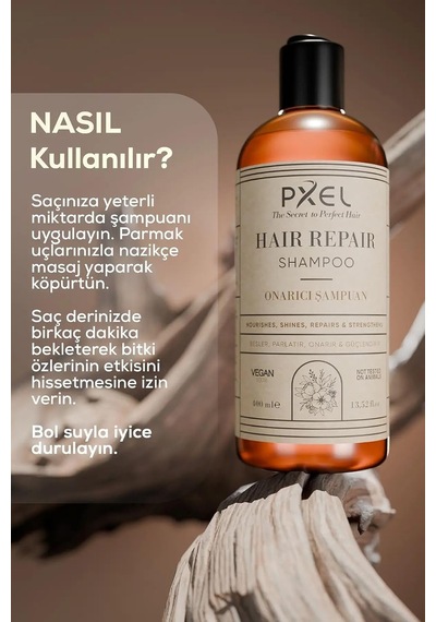Pxel Onarıcı Saç Bakım Seti Şampuan, Maske Ve Argan Serum / Kuru, Mat Ve Yıpranmış Saçlar İçin / 400ml + Genel