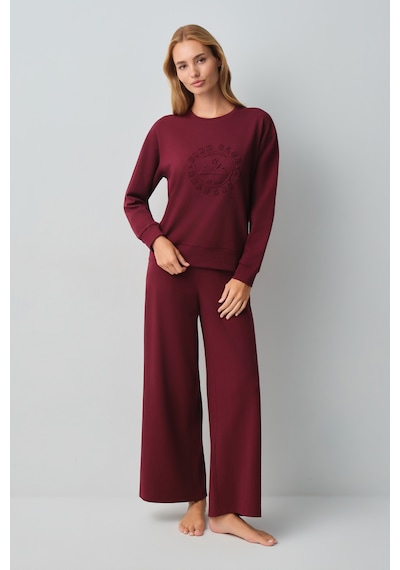 Suwen New Chapter Back To College Campus Pijama Üstü Wsh12510051020 Bordo