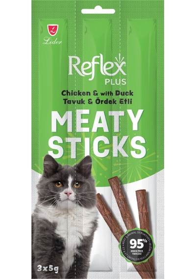 Reflex Plus Tavuklu Ve Ördekli Tahılsız Yetişkin Kedi Ödülü Çubuğu 3x5 Gr