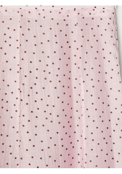 Lcw Modest Pembe Beli Lastikli Puantiyeli Kloş Etek