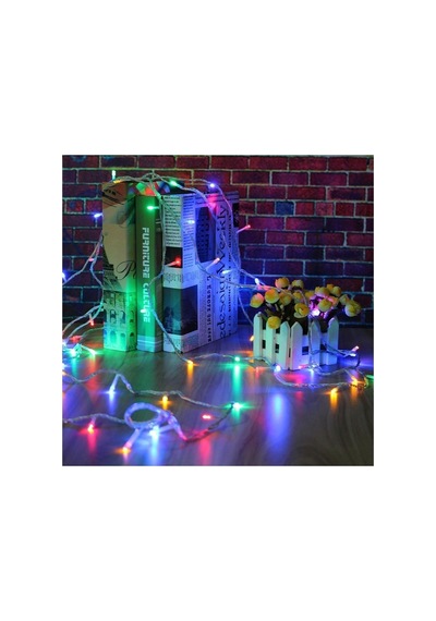 10 Mt 100 Ledli 8 Fonksiyonlu Karışık Renkli Rgb Led Lamba Beyaz