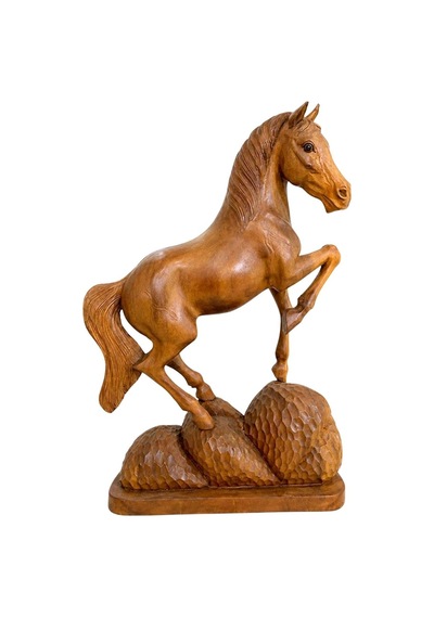 Maun Ağacı Ahşap El Oyması At Figürü 60 Cm No.6 Standart