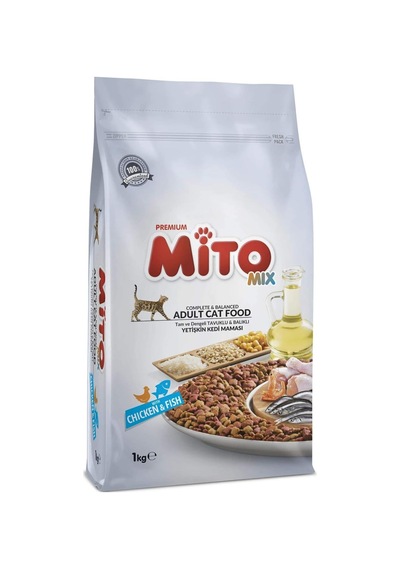 Mix Adult Cat Tavuklu Ve Balıklı Renkli Taneli Yetişkin Kedi Maması 1 Kg
