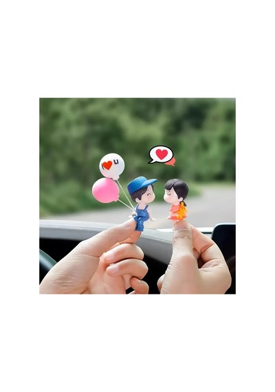 I Love You Yazılı Balon Tutan Sevgili Çiftten Oluşan Biblo Seti