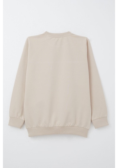 Breeze Erkek Çocuk Sweatshirt Kapaklı Cep Detaylı 6-12 Yaş, Bej Bej
