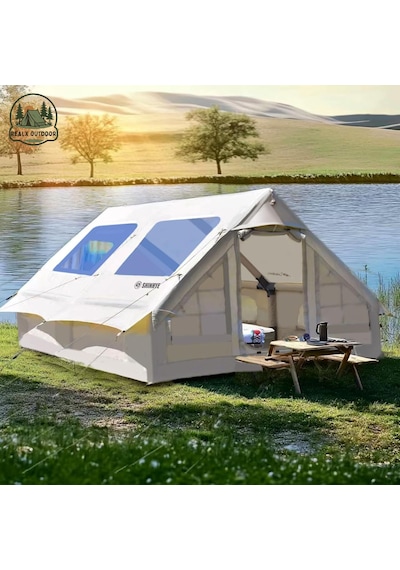 2 Kişilik 4 Mevsim Su Geçirmez Büyük Pencereli Şişme Kamp Çadırı