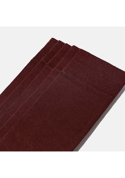 Dikişsiz Bambu Çorap Düz Bordo Renk Bambu Erkek Çorap Kutulu 5 Çift Premium Uzun Çorap Soket Çorap Bambu Mix