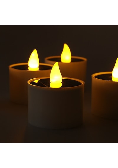 Mum Alevi Efektli Solar Led Bahçe Lambası - Güneş Enerjili Dekoratif Mum Işığı 6 Adet 6 ADETLİ SET