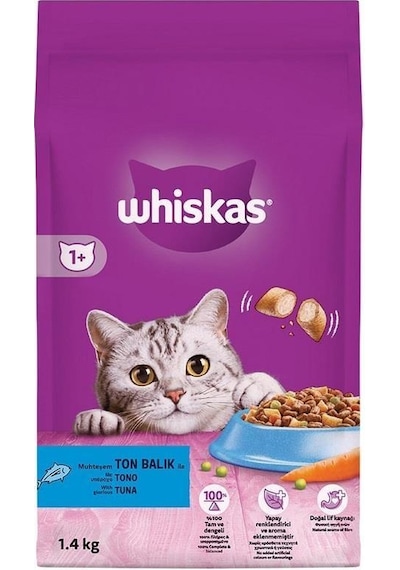 Whiskas Ton Balıklı Sebzeli Yetişkin Kedi Maması 1,4 Kg