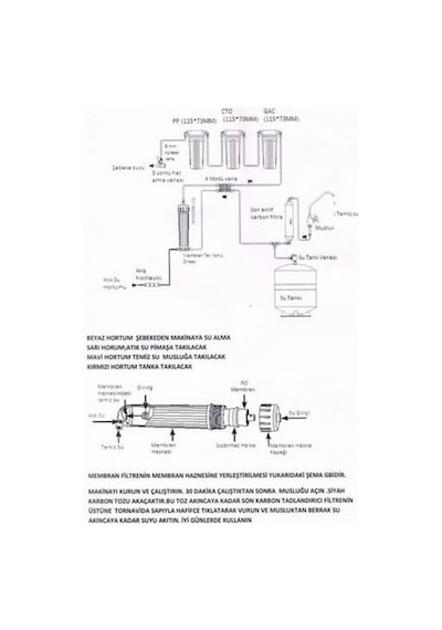 Su Arıtma Ekonomik Model Cihaz Pompasız Şaseli 8 Aşamalı