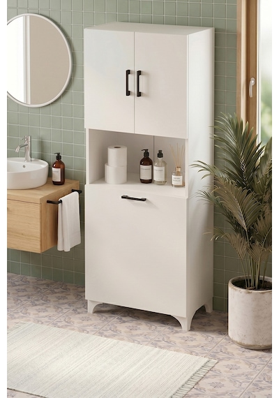 Bofigo Çok Amaçlı Dolap Banyo Dolabı Kirli Çamaşır Sepeti Dolabı Damla Beyaz Beyaz Bofigo Çok Amaçlı Dolap Banyo Dolabı Kirli Çamaşır Sepeti Dolabı Damla Beyaz Beyaz