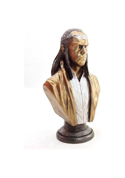 3 Adet Elrond Büst Küçük Polyester Dekoratif Vitrin Büstü, Sergileme Ve Sunum İçin Buste, Mannequin Bust Sarı