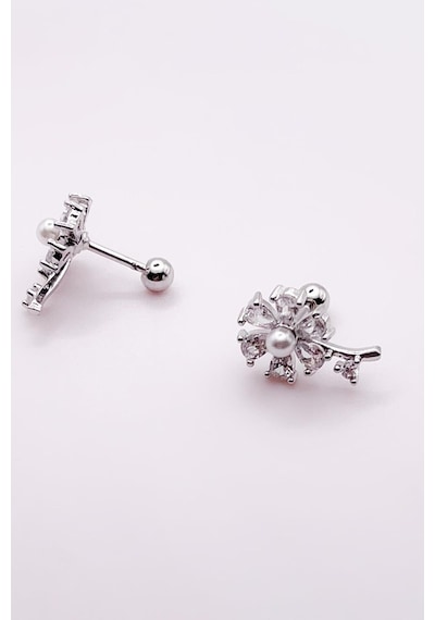 Lexroo Taşlı İncili Çiçek Figürlü Kıkırdak Helix Tragus Piercing 1adet Çok Renkli