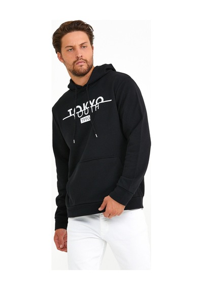 Erkek Kapşonlu Regular Fit Tokyo Baskılı Sweatshirt Spr22sw164 001