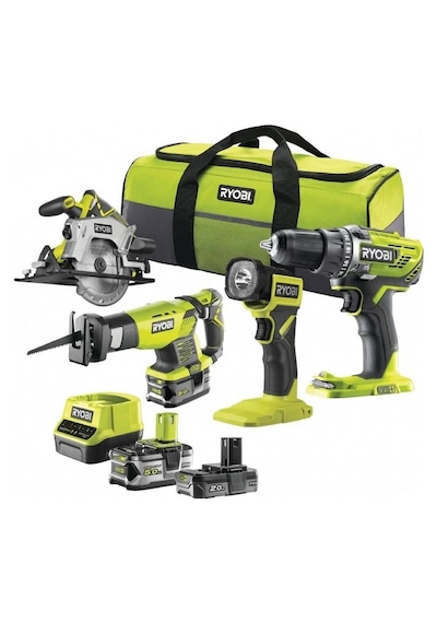 Ryobi Rck184-252s 18v 4'lü Set R18dd3+rrs1801m+rwsl1801+rlf18+rb18l20+rb18l50+rc18120 5133005692