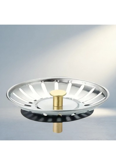 Evrensel Paslanmaz Çelik Lavabo Süzgeci 1 Adet Açık Bej