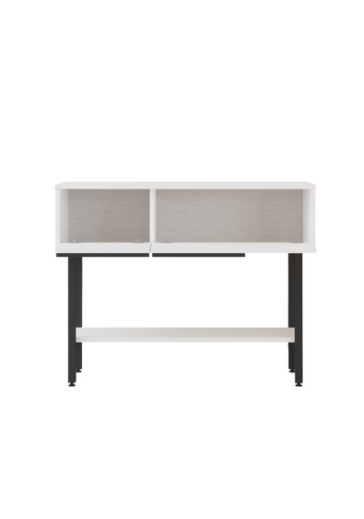 Robin Home Asimetrik Aynalı Dresuar Hol Antre Beyaz 100cm Beyaz