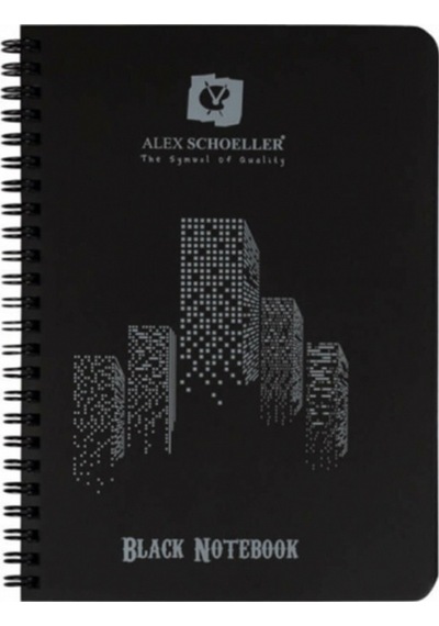 Alex Schoeller Spiralli Defter Plastik Kapak Siyah 60 Yp A4 100.04 Çok Renkli