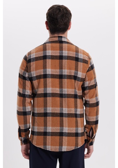 Tudors Erkek Slim Fit Dar Kesim Kareli Kışlık Oduncu Gömlek-42099 Çok Renkli