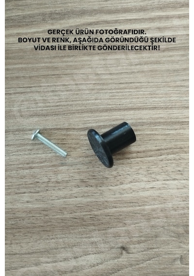 6 Adet - Siyah Düğme Kulp - Modern Ve Şık Dolap, Gardırop, Şifonyer, Komodin Ve Çekmece Kulpu Vida Dahil Sarı