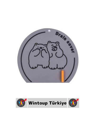 Lavabo Banyo Mutfak Pas Küf Tutmaz Sevimli Ayı Figür Koku Önleyici Kulplu Esnek Silikon Gider Kapağı