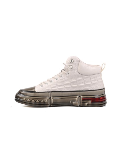 Guja 24k510-4 M Beyaz Hakiki Deri Erkek Hi Sneaker Beyaz