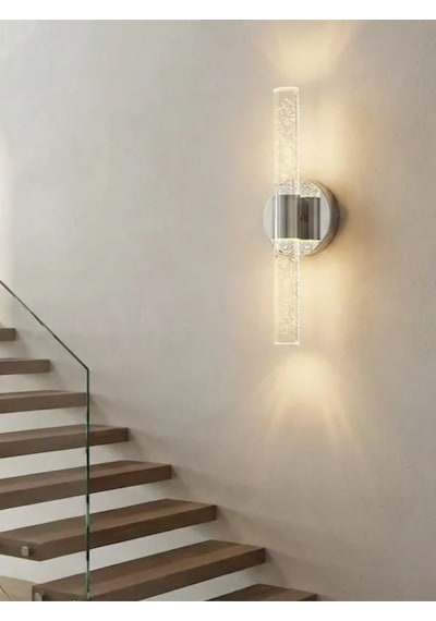 Bhbackhome Bubbleflux Medium Şık Tasarım Modern Ledli Aplik 31 Cm Gümüş Pilli Gümüş