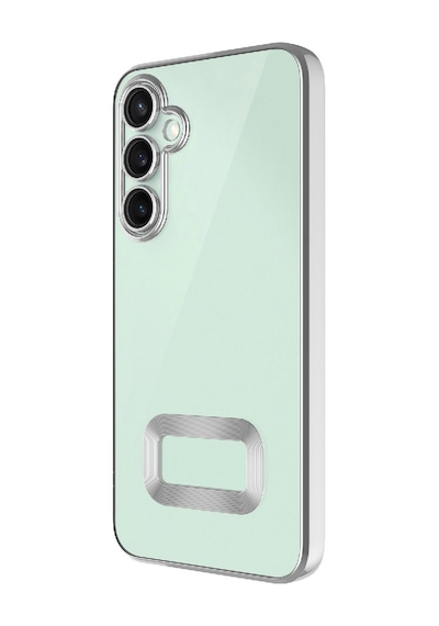 Zore Galaxy Uyumlu A26 Kılıf Kamera Korumalı Logo Gösteren Omega Kapak - Gümüş Gümüş