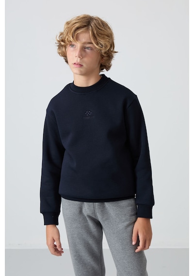 Tommylife Standart Fit 2li Paket Lacivert-saks Erkek Çocuk Sweatshirt - 11232 Lacivert - Mavi