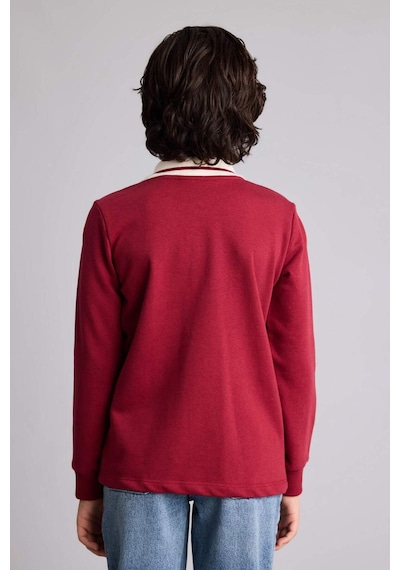 Defacto Erkek Çocuk Polo Yaka Baskılı Tişört G6291a826spbr284 Bordo-br284