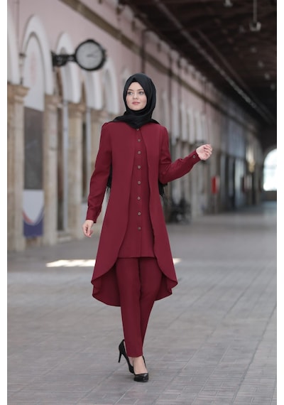 İbrahim Burak Etiler Collection Dilay İkili Takım Bordo 5320