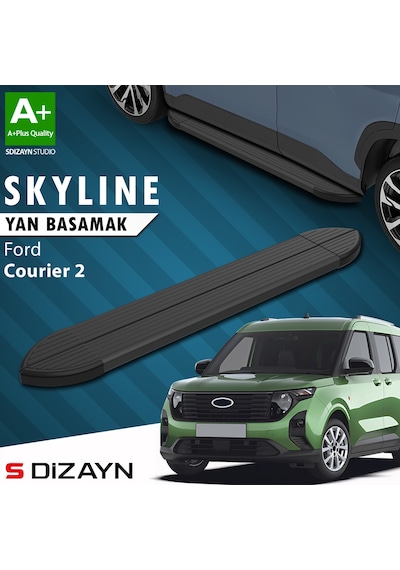 S-dizayn Ford Courier 2 Skyline Siyah Yan Basamak 183 Cm 2023 Üzeri A+ Kalite