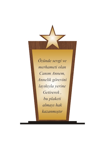 Anneler Günü Plaketi Ahşap Mdf Gold Levhaya Baskılı ,kişiye Özel İsim Baskısı Yapılabilir