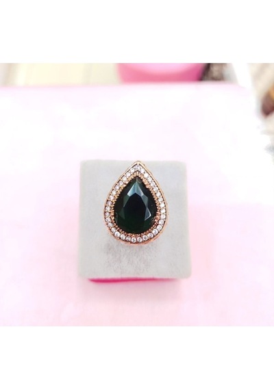 Oriental Kuyumculuk Jewellery Otantik Hürrem Gümüş Yüzük Zümrüt Taşlı Yeşil